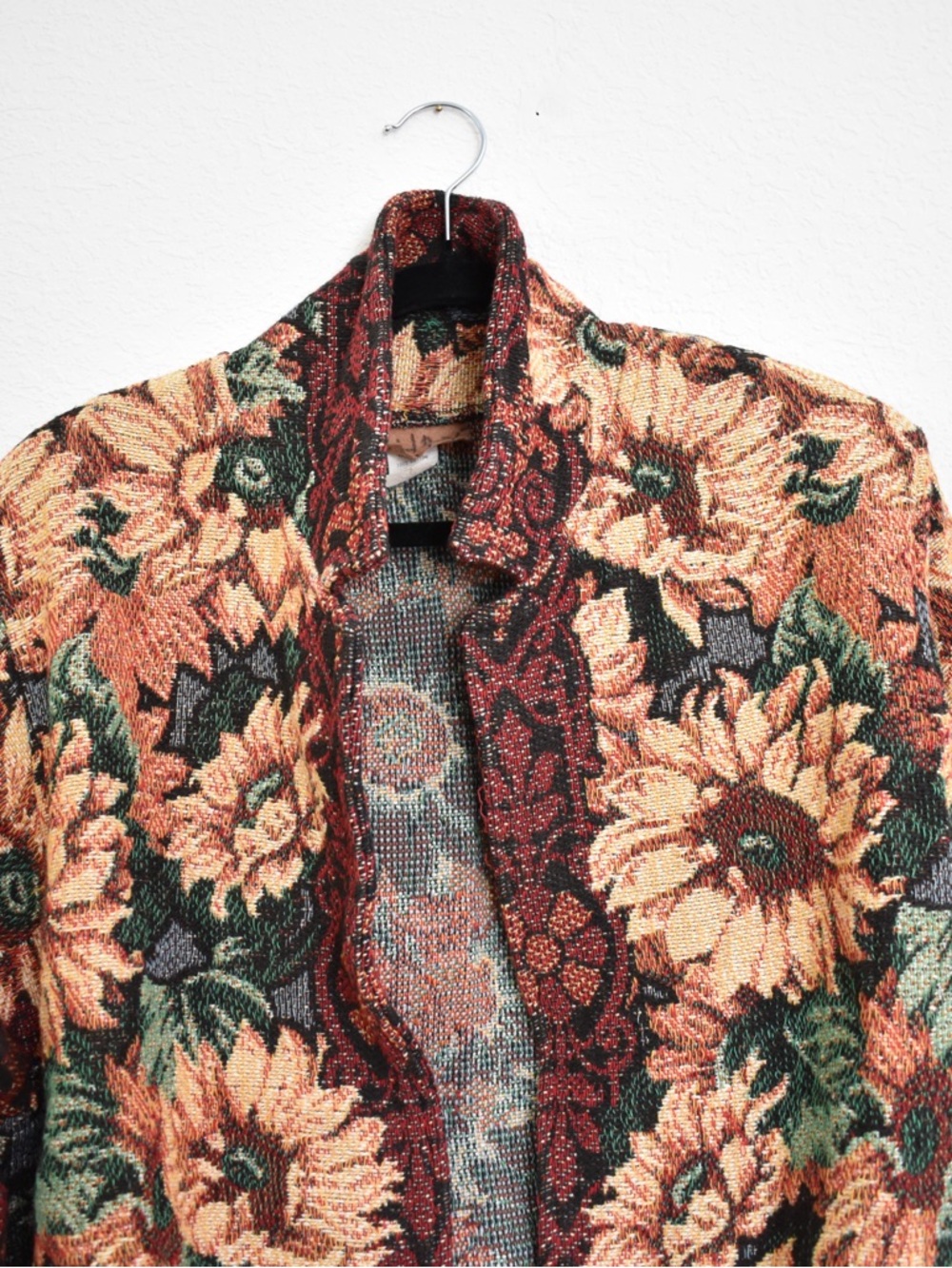 Vintage Painted Pony Sunflower Tapestry Jacket One Size - Picture 3 of 7
